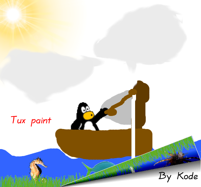 Tux is Fishing
